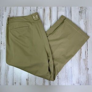 Under Armour Golf Pants Mens 38x27 Tan Straight Stretch Nylon Polyester Golf